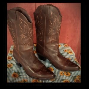 🌷Splash Brown Cowgirl boots